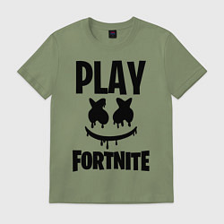 Футболка хлопковая мужская Marshmello: Play Fortnite, цвет: авокадо