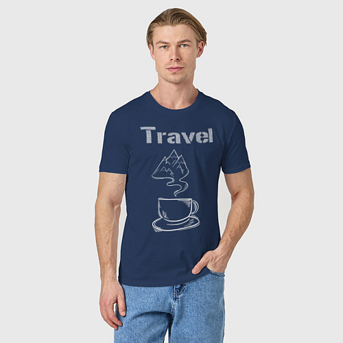 Мужская футболка Путешествия / Тёмно-синий – фото 3