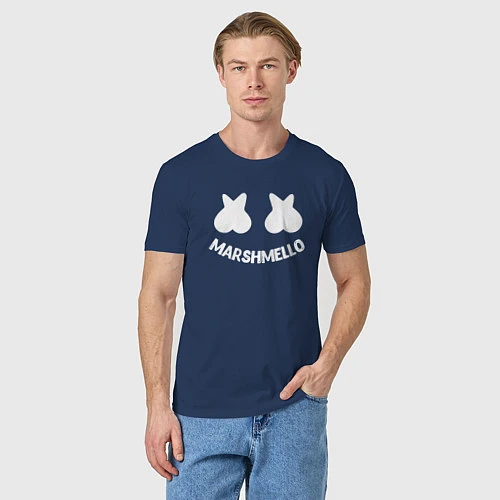 Мужская футболка Marshmello / Тёмно-синий – фото 3