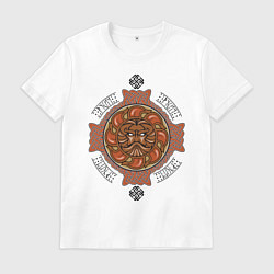 Футболка хлопковая мужская РУСИЧ, цвет: белый