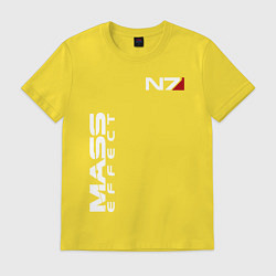 Футболка хлопковая мужская MASS EFFECT N7, цвет: желтый