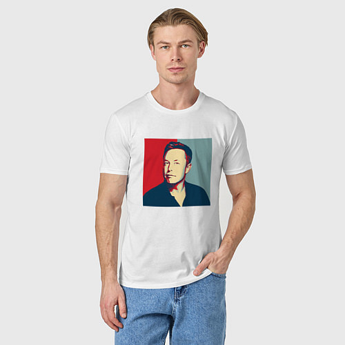 Мужская футболка Elon Musk: Portrait / Белый – фото 3