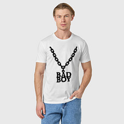 Футболка хлопковая мужская Цепочка bad boy, цвет: белый — фото 2