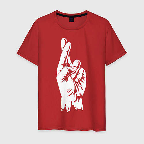Мужская футболка Cross fingers / Красный – фото 1