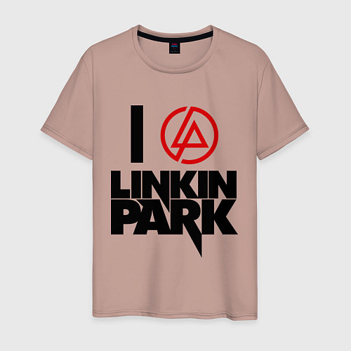 Мужская футболка I love Linkin Park / Пыльно-розовый – фото 1