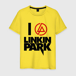 Футболка хлопковая мужская I love Linkin Park, цвет: желтый