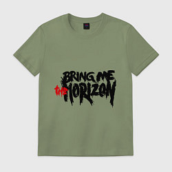 Футболка хлопковая мужская Bring me the horizon, цвет: авокадо