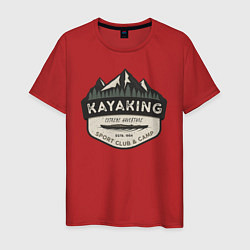 Футболка хлопковая мужская Kayaking, цвет: красный