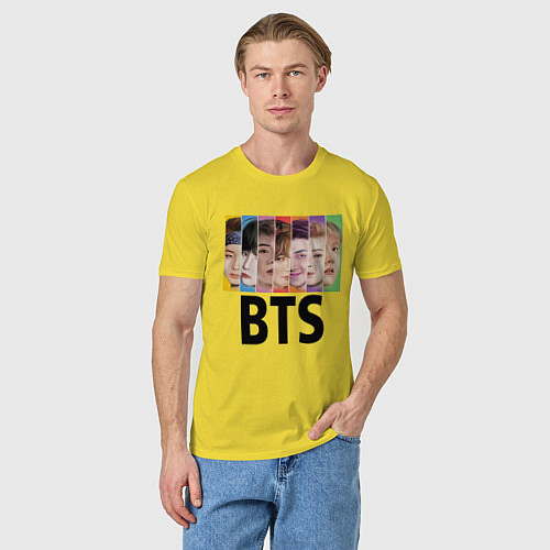 Мужская футболка BTS: Boys Faces / Желтый – фото 3