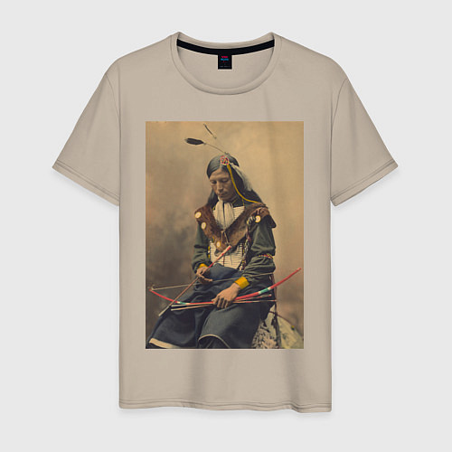 Мужская футболка Настоящий индеец / Миндальный – фото 1