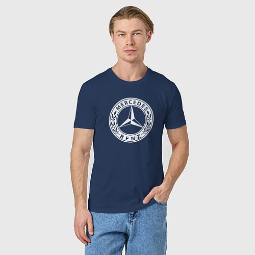 Мужская футболка MERCEDES-BENZ: Classic / Тёмно-синий – фото 3