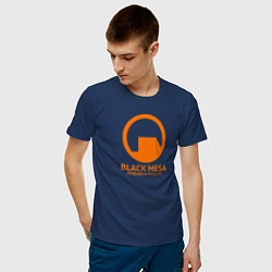 Футболка хлопковая мужская Black Mesa: Research Facility, цвет: тёмно-синий — фото 2