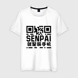 Футболка хлопковая мужская SENPAI QR, цвет: белый