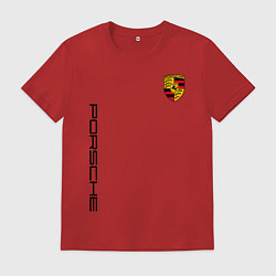 Футболка хлопковая мужская PORSCHE, цвет: красный