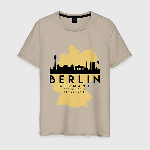 Мужская футболка Берлин - Германия / Миндальный – фото 1