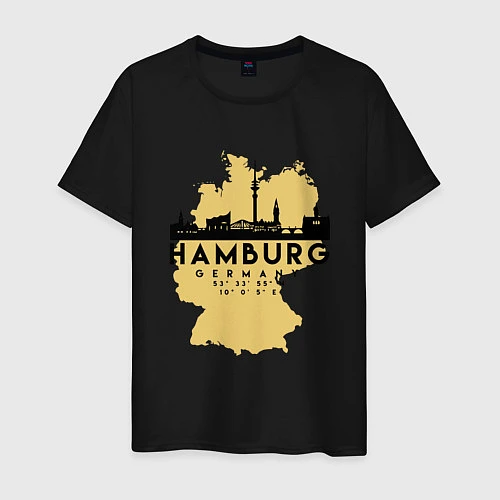 Мужская футболка Гамбург - Германия / Черный – фото 1