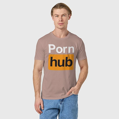 Мужская футболка PornHub / Пыльно-розовый – фото 3