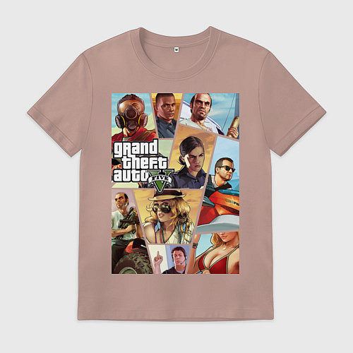 Мужская футболка GTA 5: Stories / Пыльно-розовый – фото 1