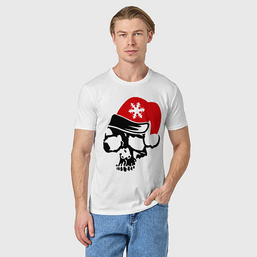 Мужская футболка Череп в шапочке / Белый – фото 3