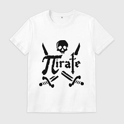 Футболка хлопковая мужская Пират, цвет: белый