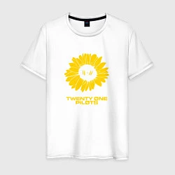 Футболка хлопковая мужская 21 Pilots: Sunflower, цвет: белый