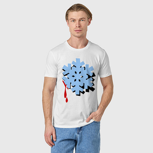 Мужская футболка Снежинка ниндзя (сюрикен) / Белый – фото 3