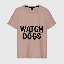 Футболка хлопковая мужская Watch Dogs, цвет: пыльно-розовый
