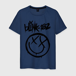 Футболка хлопковая мужская BLINK-182, цвет: тёмно-синий