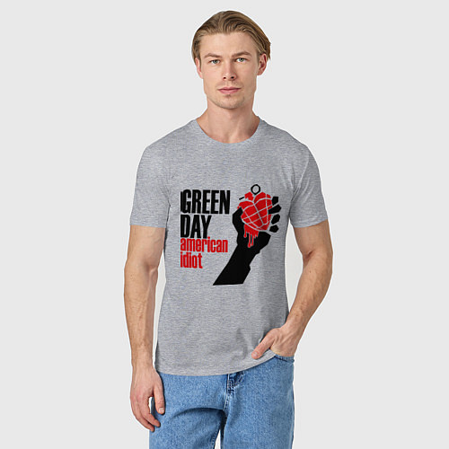 Мужская футболка Green Day: American idiot / Меланж – фото 3