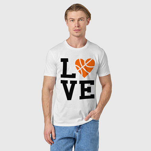 Мужская футболка Моя любовь - баскетбол / Белый – фото 3
