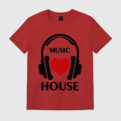 Футболка хлопковая мужская House Music is Love, цвет: красный