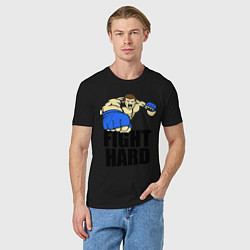 Футболка хлопковая мужская Fight Hard, цвет: черный — фото 2