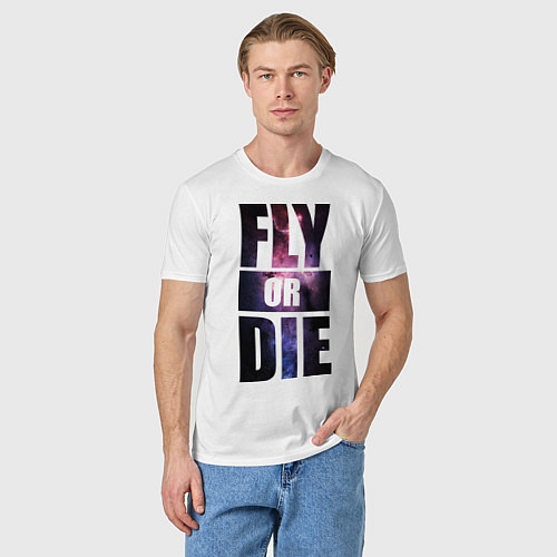 Мужская футболка Fly or Die: Space / Белый – фото 3