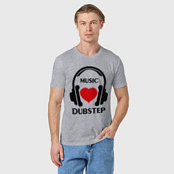 Футболка хлопковая мужская Dubstep Music is Love, цвет: меланж — фото 2