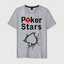 Футболка хлопковая мужская Poker Stars, цвет: меланж