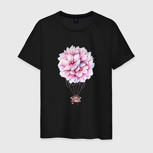 Мужская футболка Воздушные Цветы / Черный – фото 1