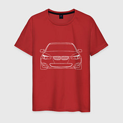 Футболка хлопковая мужская BMW E60, цвет: красный