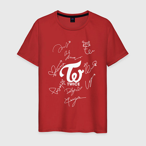 Мужская футболка TWICE АВТОГРАФЫ / Красный – фото 1