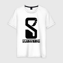 Футболка хлопковая мужская Scorpions logo, цвет: белый