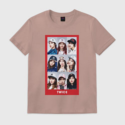 Футболка хлопковая мужская TWICE, цвет: пыльно-розовый
