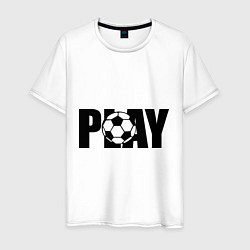 Футболка хлопковая мужская Play Football, цвет: белый