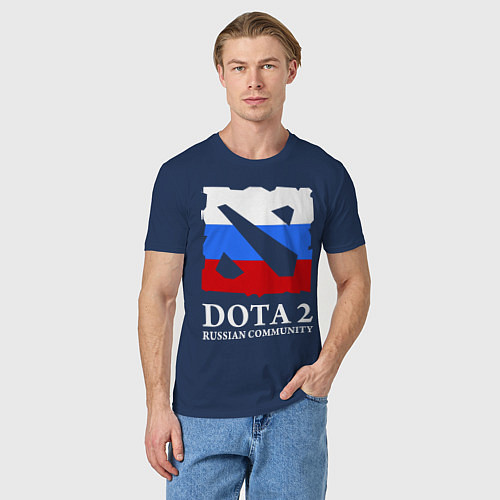 Мужская футболка Dota 2: Russian Community / Тёмно-синий – фото 3