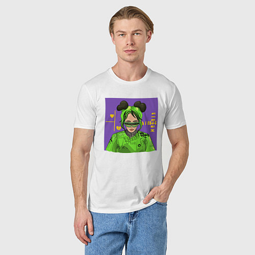 Мужская футболка Billie Eilish Purple Art / Белый – фото 3