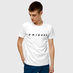 Футболка хлопковая мужская Logo Friends цвета белый — фото 2