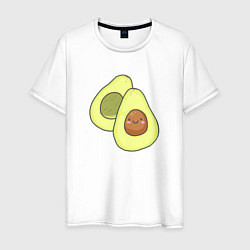 Футболка хлопковая мужская Авокадо, цвет: белый