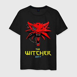 Футболка хлопковая мужская Witcher 2077, цвет: черный