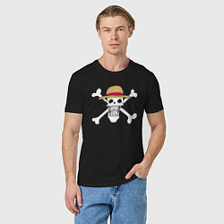Футболка хлопковая мужская One Piece, цвет: черный — фото 2