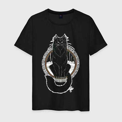 Мужская футболка Йольский кот / Черный – фото 1