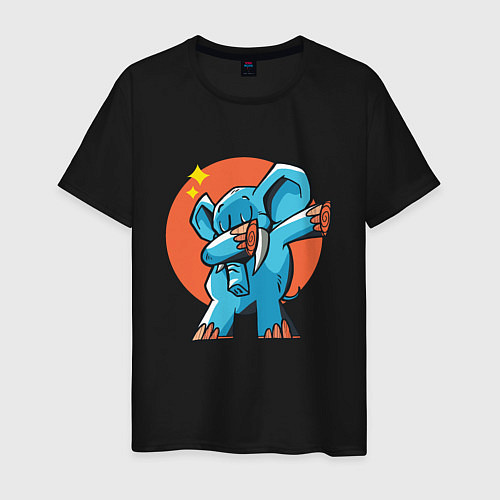 Мужская футболка Dab Elephant / Черный – фото 1