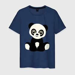 Футболка хлопковая мужская Милая панда, цвет: тёмно-синий